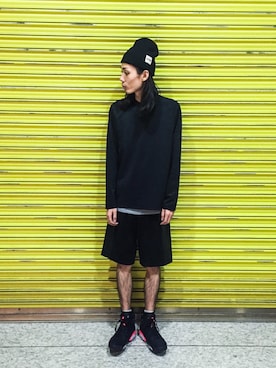 「A.P.C.（アーペーセー）のアイテム（ニットキャップ/ビーニー）」を使った、Riku Ishiharaさん（メンズ・176cm）の夏コーディネート