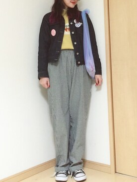 「カオリノモリ」｜「アイテム（デニムジャケット）」を使った、yumaさん（レディース・165cm）の冬コーディネート