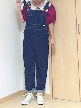 「I am I （アイアムアイ）のアイテム（オールインワン・サロペット）」を使った、yumaさん（レディース・165cm）の秋コーディネート
