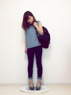 「DHOLIC（ディーホリック）のアイテム（バックパック/リュック）」を使った、*॰ॱみや⑅◡̈*さん（レディース・161cm）の秋コーディネート