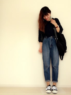 「DHOLIC（ディーホリック）のアイテム（バックパック/リュック）」を使った、*॰ॱみや⑅◡̈*さん（レディース・161cm）の春コーディネート