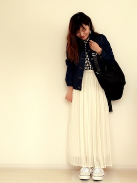 「DHOLIC（ディーホリック）のアイテム（バックパック/リュック）」を使った、*॰ॱみや⑅◡̈*さん（レディース・161cm）の春コーディネート