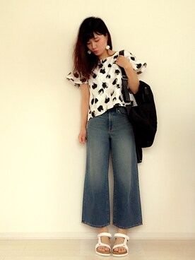 「DHOLIC（ディーホリック）のアイテム（バックパック/リュック）」を使った、*॰ॱみや⑅◡̈*さん（レディース・161cm）の春コーディネート