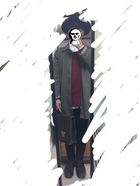 「アイテム（ステンカラーコート）」を使った、Tさん（メンズ・174cm・10代）の冬コーディネート