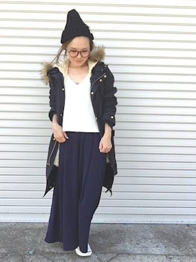 「mysty woman（ミスティウーマン）のアイテム（モッズコート）」を使った、shoco◡̎⃝♡さん（レディース・151cm）の秋コーディネート