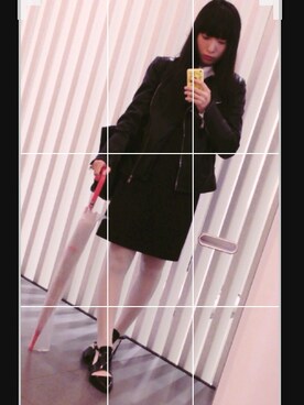 「白タイツ」｜「アイテム（ライダースジャケット）」を使った、masumiさん（レディース・155cm）の秋コーディネート