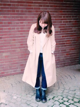 「学校こーで」｜「アイテム（その他アウター）」を使った、ikumiさん（レディース・153cm）の秋コーディネート