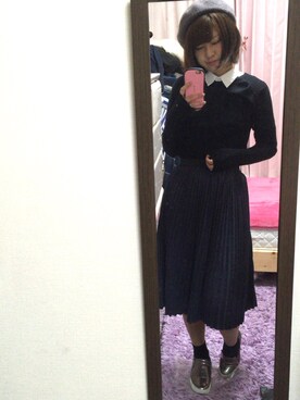 risuさんの「WOMEN エクストラファインメリノクルーネックセーター（長袖）＋E」を使ったコーディネート
