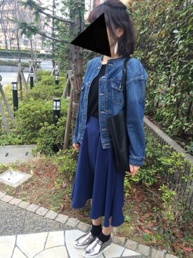 risuさんの「WOMEN エクストラファインメリノクルーネックセーター（長袖）＋E」を使ったコーディネート