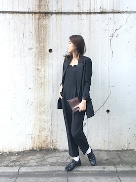 「TODAYFUL（トゥデイフル）のアイテム（つなぎ/オールインワン）」を使った、sudo shihoさん（レディース・168cm）の冬コーディネート