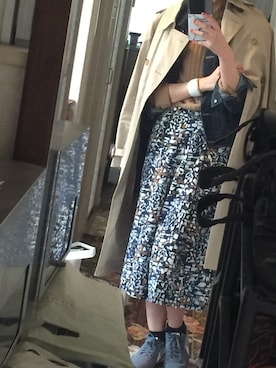 「Chez toi（シェトワ）のアイテム（トレンチコート）」を使った、ふじた ともみさん（レディース・158cm）の冬コーディネート