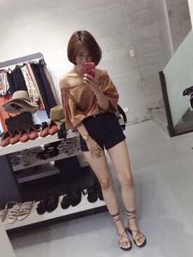 「アイテム（その他トップス、ブラウン系）」を使った、Cai Jun🌴さん（レディース・158cm）の秋コーディネート