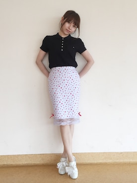 「Supreme.La.La.（シュープリームララ）のアイテム（スニーカー）」を使った、埼鈺さん（レディース・162cm）の夏コーディネート