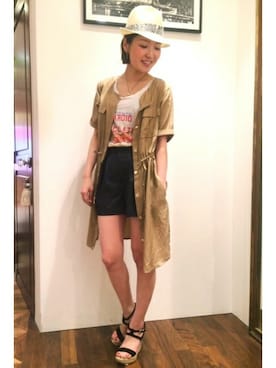「LOUNGEDRESS（ラウンジドレス）のアイテム（その他アウター）」を使った、Loungedressさん（レディース・160cm）の夏コーディネート