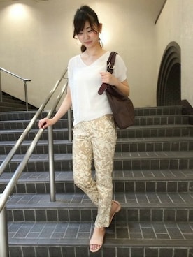 「ボタニカル」｜「アイテム（トートバッグ）」を使った、Loungedressさん（レディース・160cm）の夏コーディネート