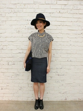 「とろみシャツ」｜「アイテム（ブーツ）」を使った、Loungedressさん（レディース・160cm）の夏コーディネート