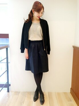 「LOUNGEDRESS（ラウンジドレス）のアイテム（ブルゾン）」を使った、Loungedressさん（レディース・160cm）の秋コーディネート
