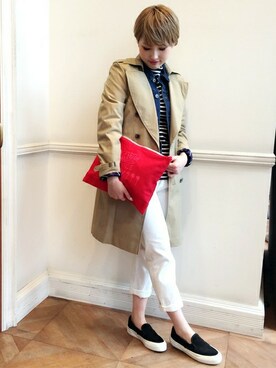 「LOUNGEDRESS（ラウンジドレス）のアイテム（トレンチコート）」を使った、Loungedressさん（レディース・160cm）の冬コーディネート