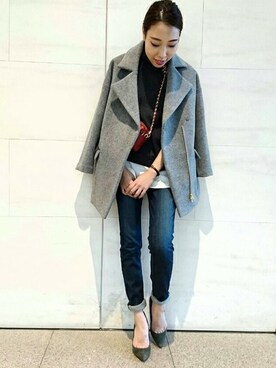 「LOUNGEDRESS（ラウンジドレス）のアイテム（その他アウター）」を使った、Loungedressさん（レディース・160cm）の冬コーディネート