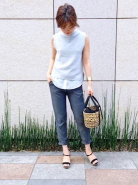 「MUUN（ムーニュ）のアイテム」を使った、Loungedressさん（レディース・160cm）の春コーディネート