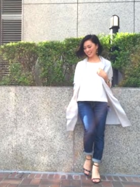 「YANUK（ヤヌーク）のアイテム」を使った、Loungedressさん（レディース・160cm）の夏コーディネート