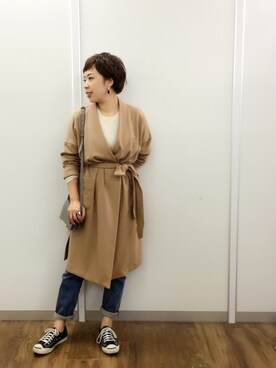 「LOUNGEDRESS（ラウンジドレス）のアイテム（その他アウター）」を使った、Loungedressさん（レディース・160cm）の秋コーディネート