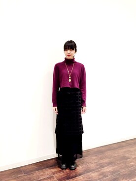「カシミヤ」｜panさん（レディース・166cm）の秋コーディネート