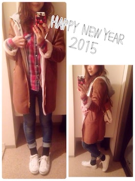 「URBAN RESEARCH Sonny Label（アーバンリサーチサニーレーベル）のアイテム（ムートンコート）」を使った、もとchan♡さん（レディース・153cm）の冬コーディネート