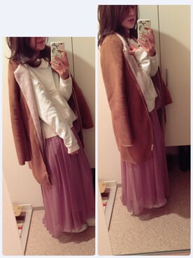 「URBAN RESEARCH Sonny Label（アーバンリサーチサニーレーベル）のアイテム（ムートンコート）」を使った、もとchan♡さん（レディース・153cm）の冬コーディネート