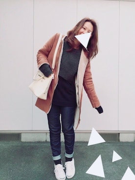 「URBAN RESEARCH Sonny Label（アーバンリサーチサニーレーベル）のアイテム（ムートンコート）」を使った、もとchan♡さん（レディース・153cm）の冬コーディネート