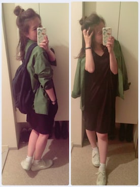 「白いスニーカー」｜「アイテム（ワンピース/ドレス）」を使った、もとchan♡さん（レディース・153cm）の夏コーディネート