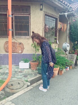 「カットオフ」｜「アイテム（ワンピース/ドレス）」を使った、もとchan♡さん（レディース・153cm）の夏コーディネート