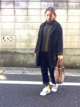 「NAVANA（ナバーナ）のアイテム（ジャケット/アウター）」を使った、あじゅんさん（レディース・158cm）の冬コーディネート