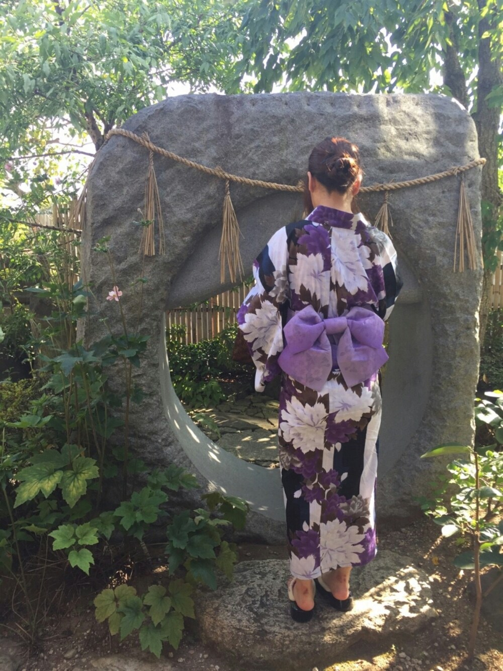 「Supreme.La.La.の浴衣（水着/着物・浴衣、パープル系）」を使った、yuria.dさん（レディース・159cm）の夏コーディネートの1枚目の写真