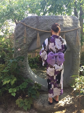 「Supreme.La.La.（シュープリームララ）のアイテム（水着/着物・浴衣）」を使った、yuria.dさん（レディース・159cm）の夏コーディネート