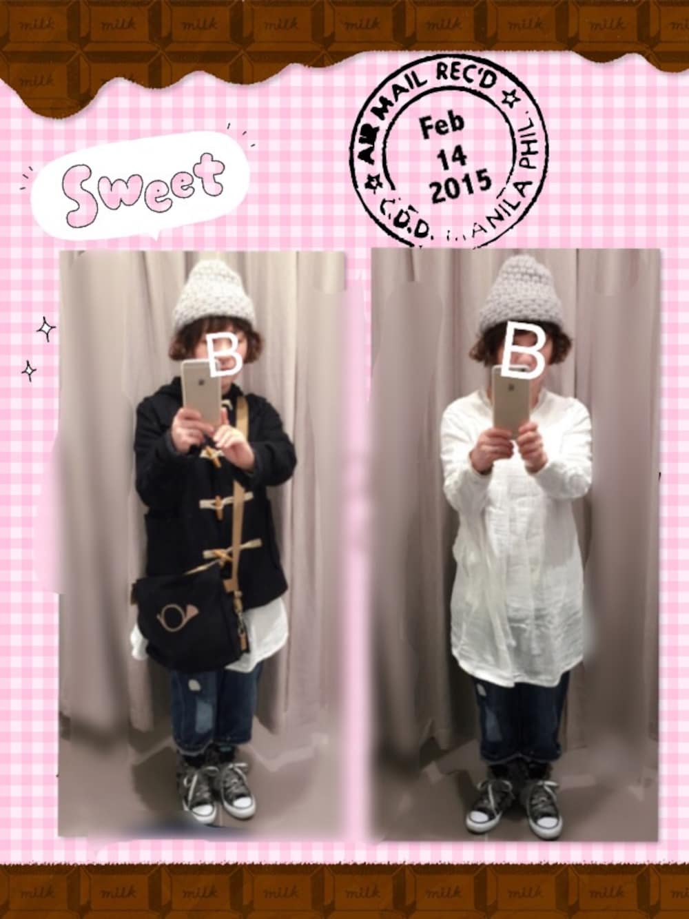 「白ワンピース、コンバース、バレンタイン、wear東北」｜「PUAL CE CINのアイテム（Tシャツ/カットソー、ベージュ系）」を使った、ビスケさん（レディース・145cm）の冬コーディネートの1枚目の写真