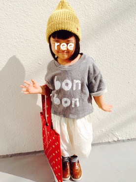「SEVENDAYS=SUNDAY（セブンデイズサンデイ）のアイテム（帽子）」を使った、りーさん（キッズ・110cm）の夏コーディネート
