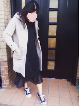 「TODAYFUL（トゥデイフル）のアイテム（ダッフルコート）」を使った、sioriさん（レディース・157cm）の冬コーディネート