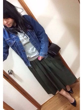 「DIANA」｜「アイテム（デニムジャケット）」を使った、sioriさん（レディース・157cm）の冬コーディネート