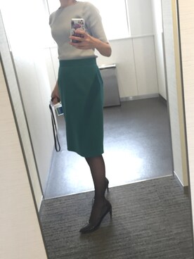 「緑のスカート」｜Mitsuさん（レディース・160cm）の秋コーディネート