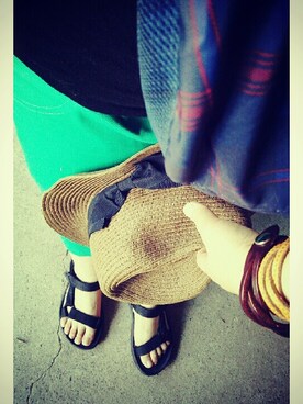 「アイテム（ボディバッグ/ウエストポーチ、ブルー系）」を使った、ciycoさん（レディース・168cm）の夏コーディネート