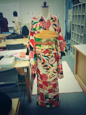 「着物」｜「アイテム（雑貨/ホビー）」を使った、saoさん（レディース・158cm）の秋コーディネート