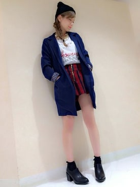 「VENCEEXCHANGE（ヴァンスエクスチェンジ）のアイテム（その他アウター）」を使った、Yukaさん（レディース・158cm）の秋コーディネート
