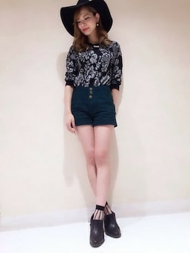 「くつした」｜「アイテム（ブーティ）」を使った、Yukaさん（レディース・158cm）の秋コーディネート