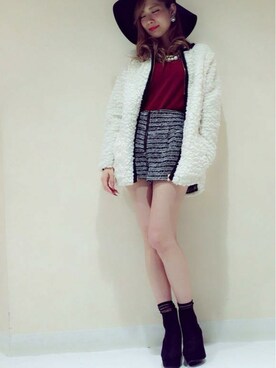 「くつした」｜「アイテム（その他アウター）」を使った、Yukaさん（レディース・158cm）の秋コーディネート