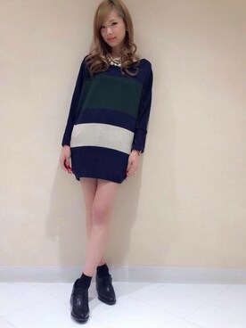 「くつした」｜「アイテム（ブーティ）」を使った、Yukaさん（レディース・158cm）の秋コーディネート