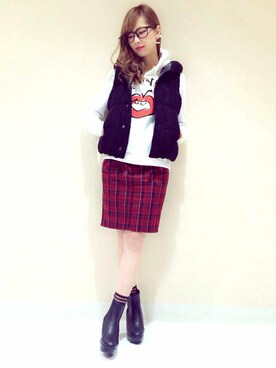 「VENCEEXCHANGE（ヴァンスエクスチェンジ）のアイテム（その他アウター）」を使った、Yukaさん（レディース・158cm）の秋コーディネート