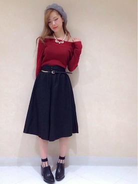 「くつした」｜「アイテム（ブーティ）」を使った、Yukaさん（レディース・158cm）の秋コーディネート