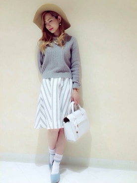 「ツバ広ハット」｜Yukaさん（レディース・158cm）の冬コーディネート