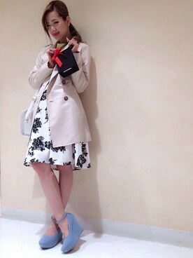 「バレンタインデートスタイル」｜「アイテム（トレンチコート）」を使った、Yukaさん（レディース・158cm）の冬コーディネート